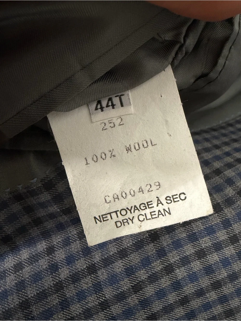 Peter Millar Wool Blazer 44T Long Gray Blue Plaid Suit Jacket Canada Sport Coat